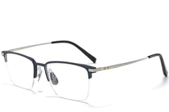 Semi-rimless Blue Metal Glasses #BS1025-0329