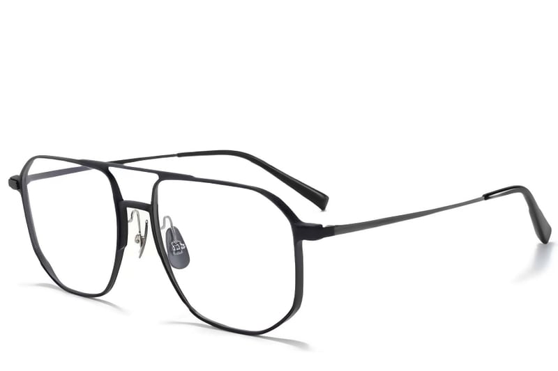 Aviator Black Metal Glasses #BS1025-0331