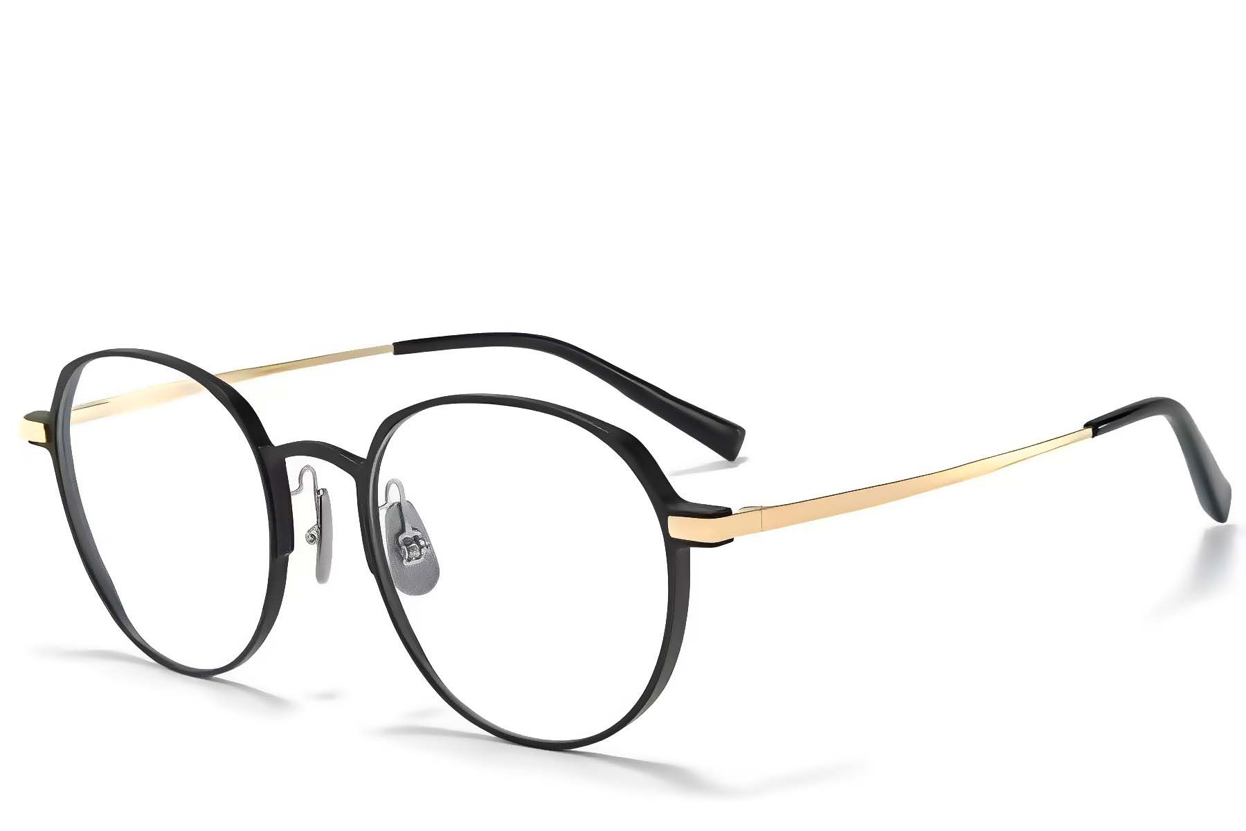 Oval Golden Metal Glasses #BS1025-0334