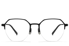 Semi-rimless Black Metal Glasses #BS1025-0336