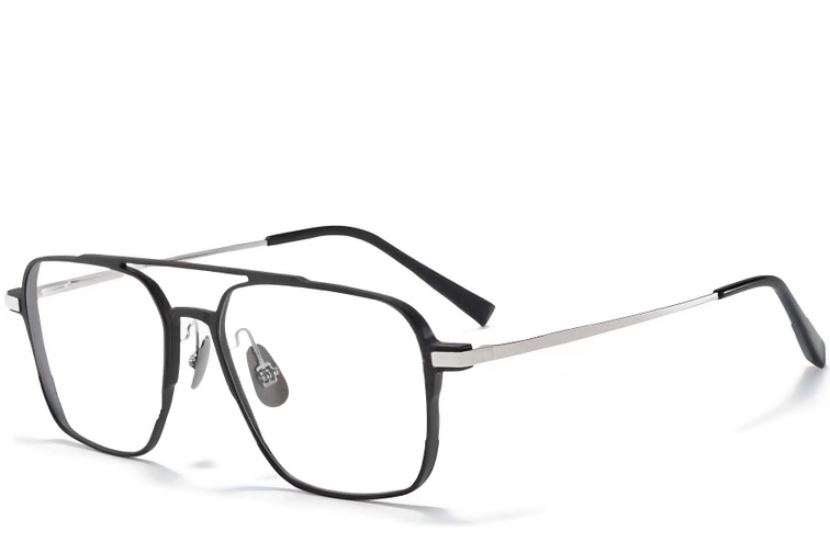 Aviator Silver Metal Glasses #BS1025-0341
