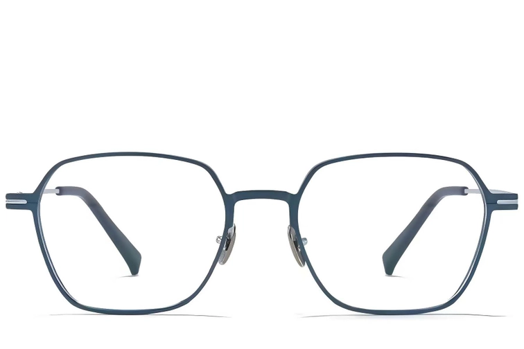 Gafas geométricas de metal azul #BS1025-0343