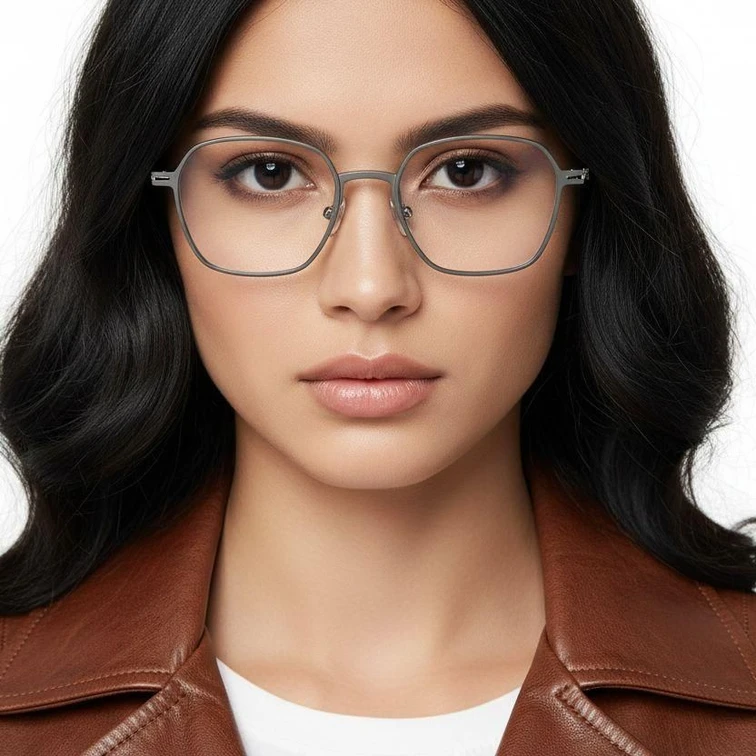 Geometric Grey Metal Glasses #BS1025-0344