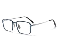 Rectangular Blue Metal Glasses #BS1025-0348