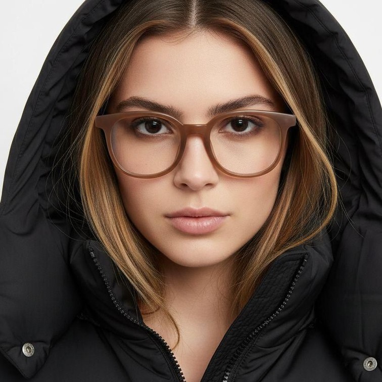 Oval Brown TR90 Glasses #BS1025-0369