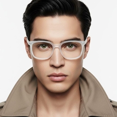 Rechteckige weiße TR90-Brille #BS1025-0380