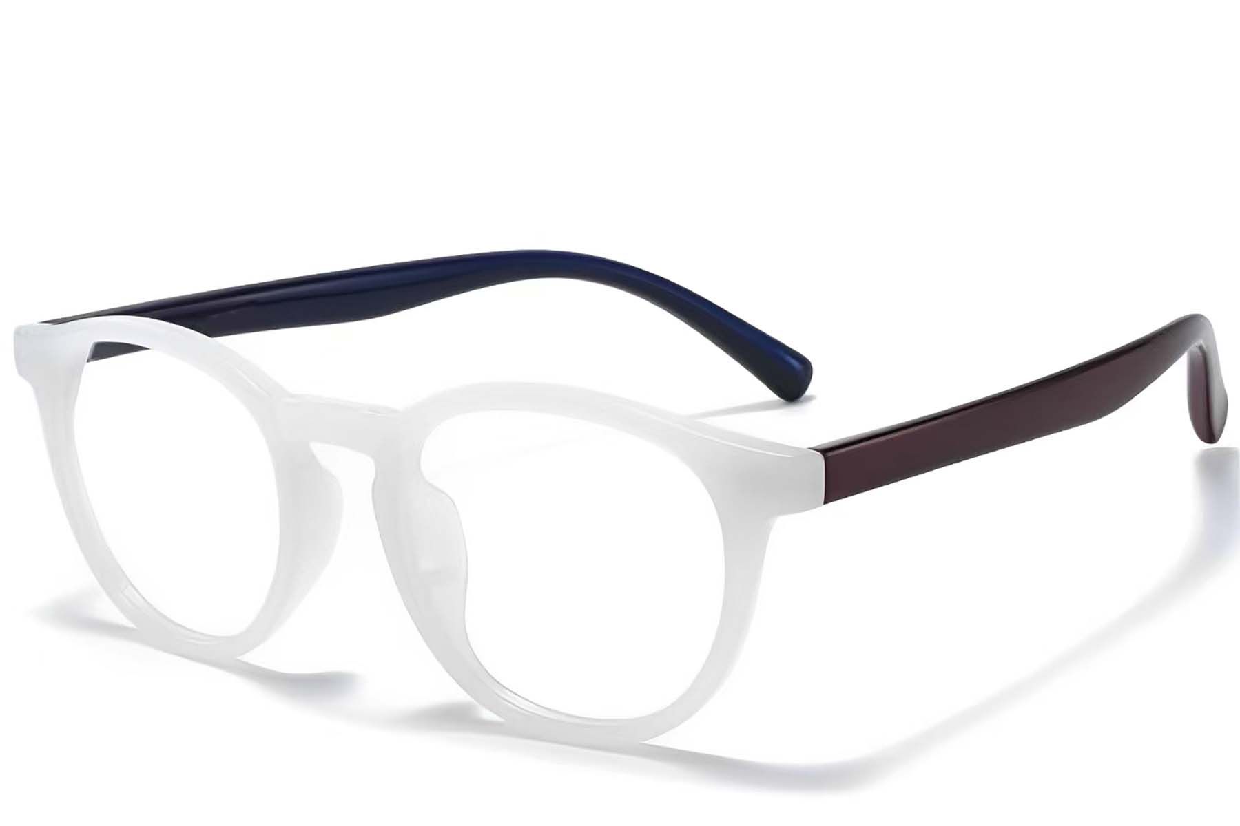Gafas ovaladas blancas TR90 #BS1025-0387