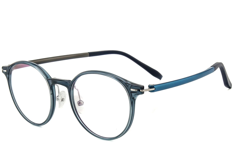 Oval Blue Ultem Glasses #BS1025-0391
