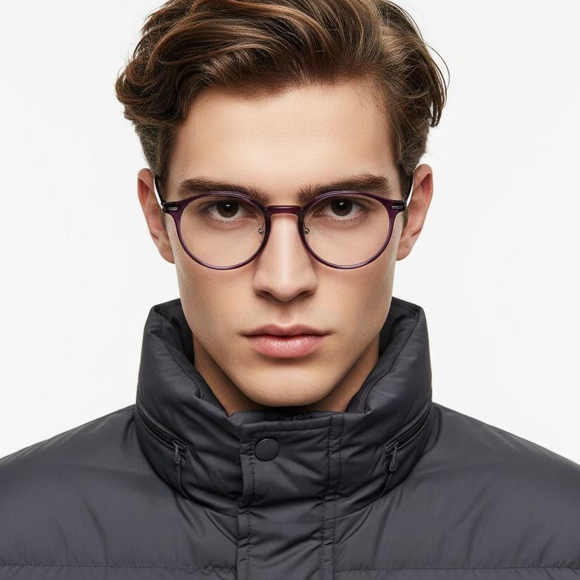 Occhiali ovali in Ultem viola #BS1025-0393