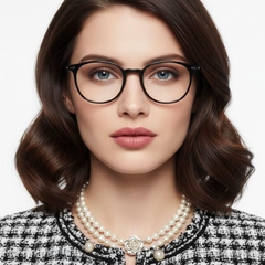 Oval Black Ultem Glasses #BS1025-0396