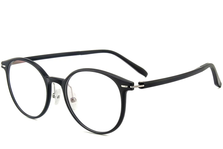 Occhiali ovali in Ultem nero #BS1025-0410