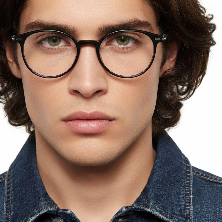 Oval Black Ultem Glasses #BS1025-0410