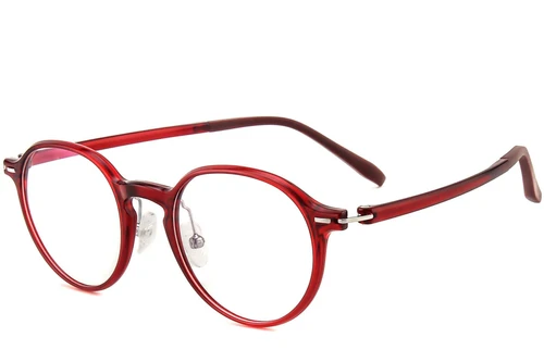 Lunettes ovales rouges Ultem #BS1025-0417
