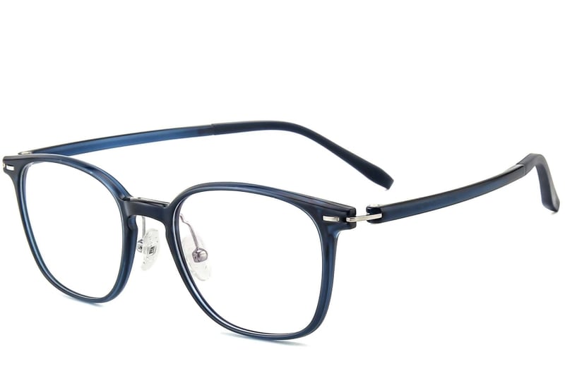 Rectangular Blue Ultem Glasses #BS1025-0422