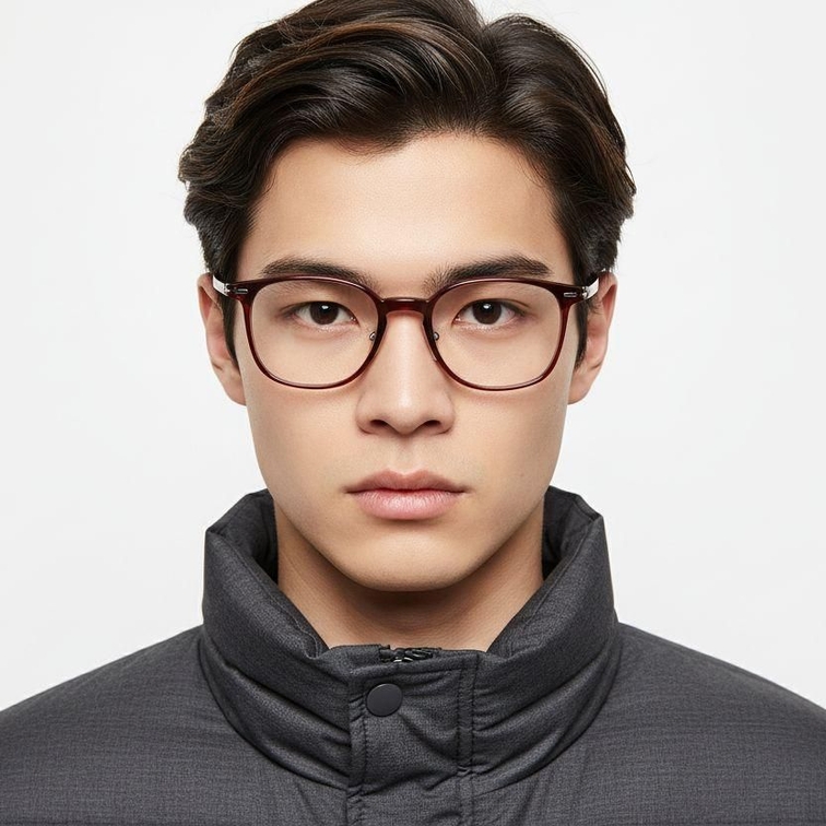 Rectangular Red Ultem Glasses #BS1025-0423