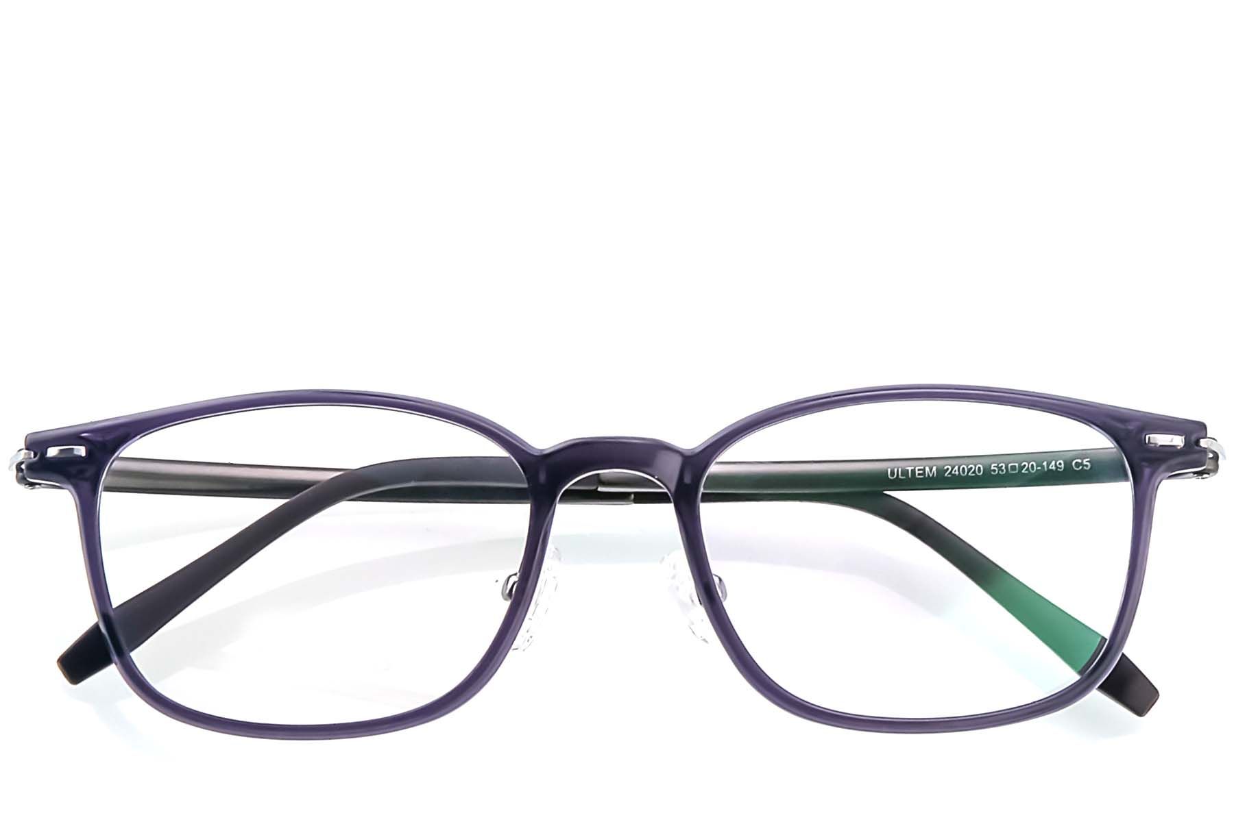 Rechteckige violette Ultem-Brille #BS1025-0433