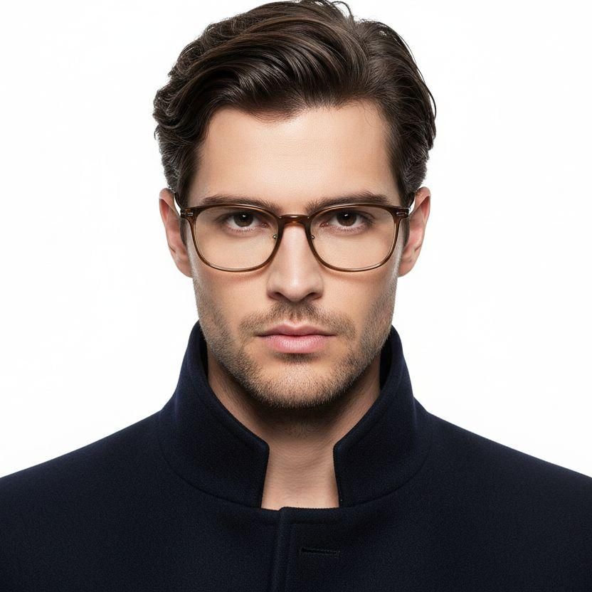 Rectangular Green Ultem Glasses #BS1025-0434