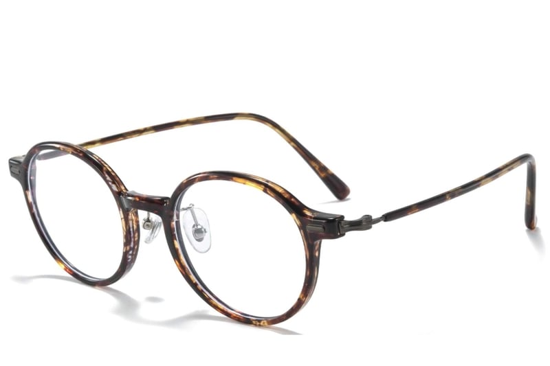 Round Tortoiseshell TR90 Glasses #BS1025-0435