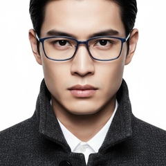 Rectangular Blue Ultem Glasses #BS1025-0438