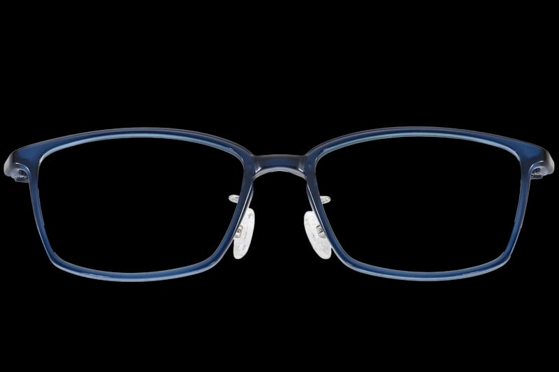 Rectangular Blue Ultem Glasses #BS1025-0438
