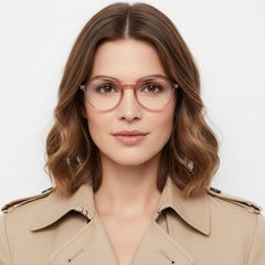 Round Pink Ultem Glasses #BS1025-0443