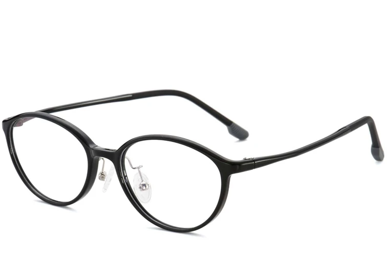 Occhiali ovali in Ultem nero #BS1025-0446
