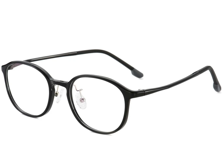 Occhiali ovali in Ultem nero #BS1025-0452
