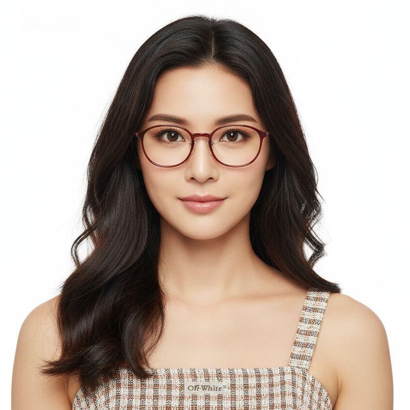 Lunettes ovales rouges Ultem #BS1025-0454