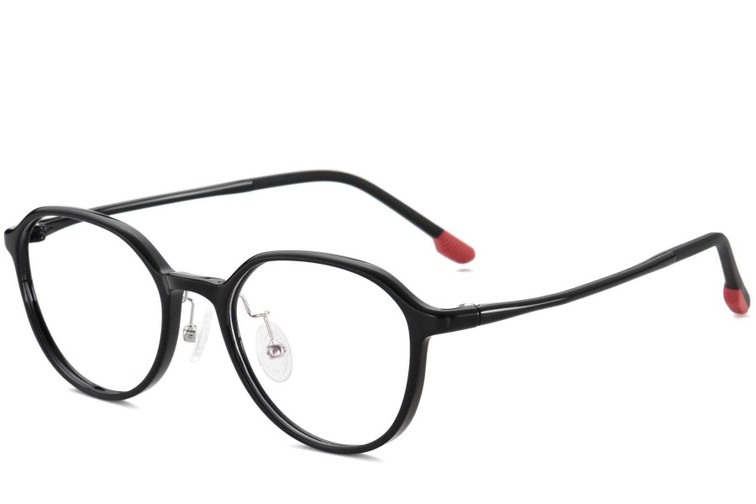 Occhiali ovali in Ultem nero #BS1025-0462