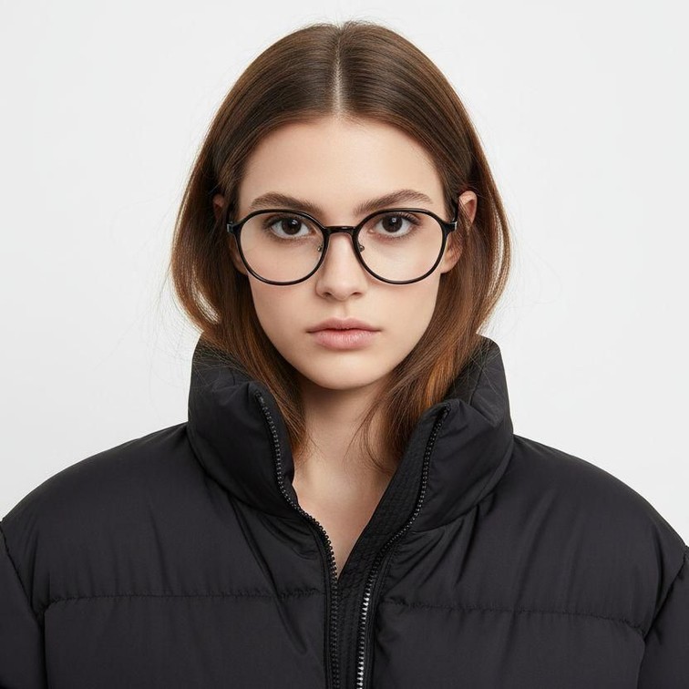 Occhiali ovali in Ultem nero #BS1025-0462