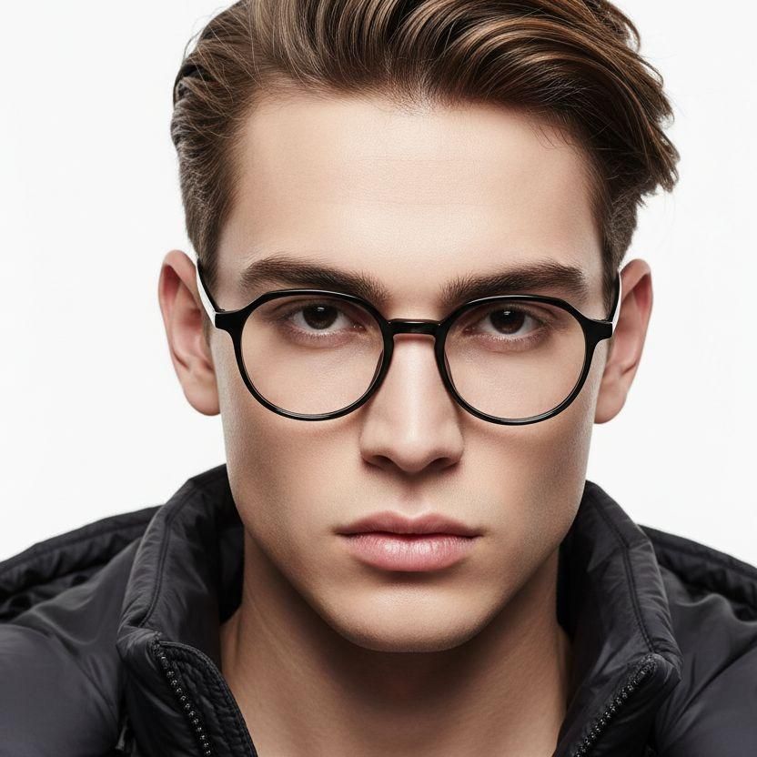 Gafas redondas negras Ultem #BS1025-0477