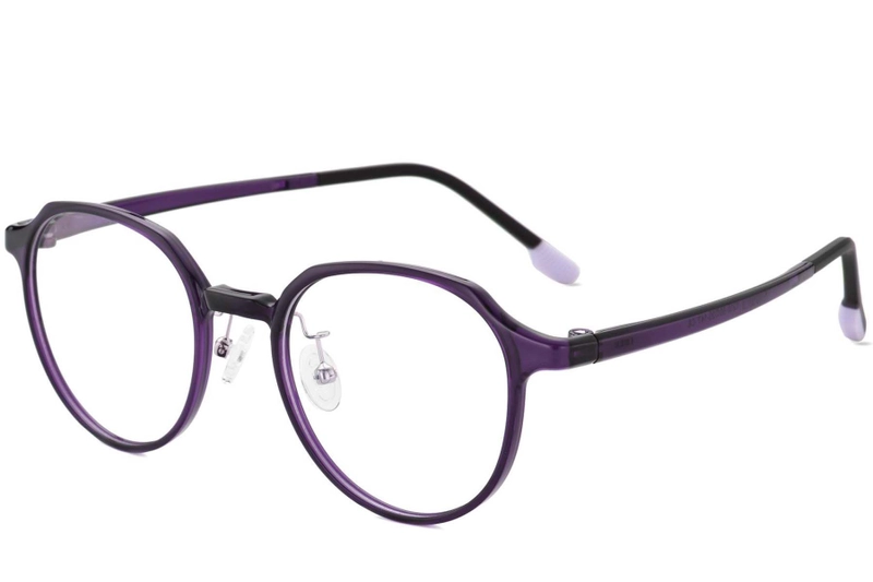 Round Purple Ultem Glasses #BS1025-0481