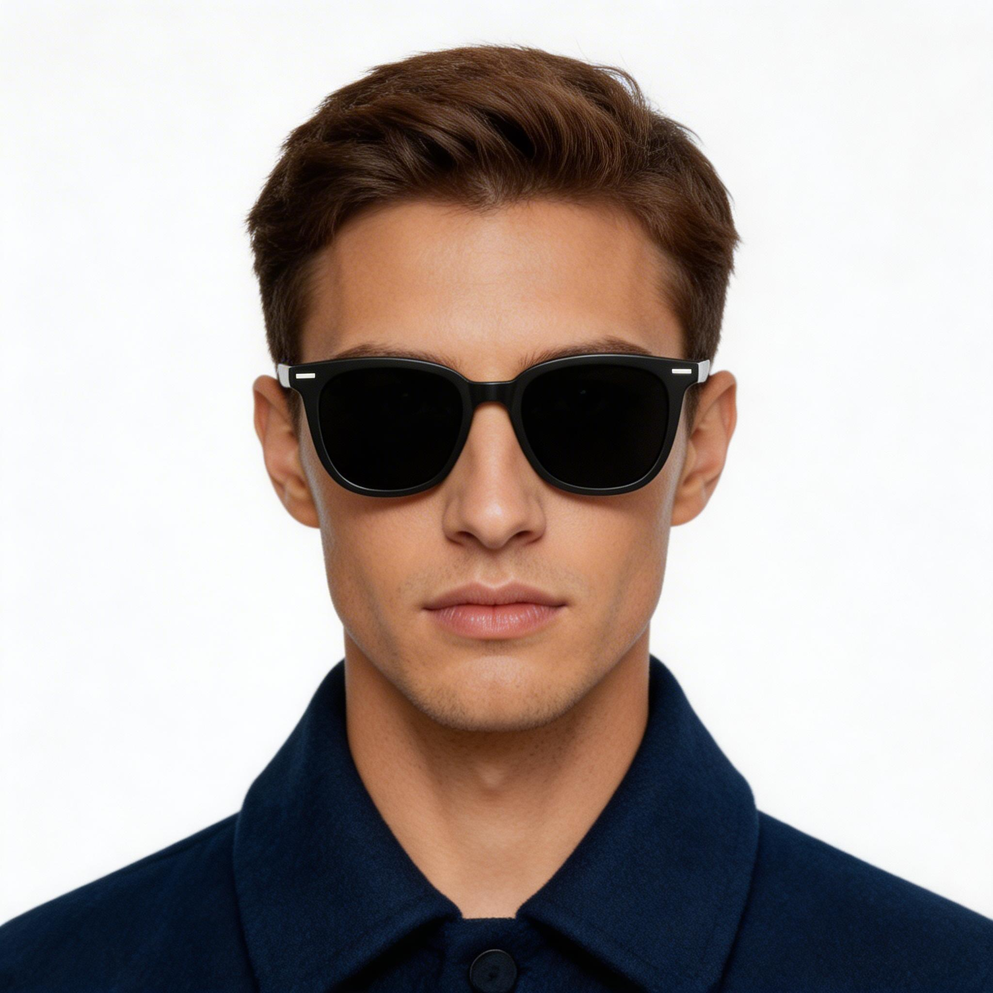 Lunettes de soleil intelligentes électrochromes AG11 noires TR90 avec IA #BS1223-0001