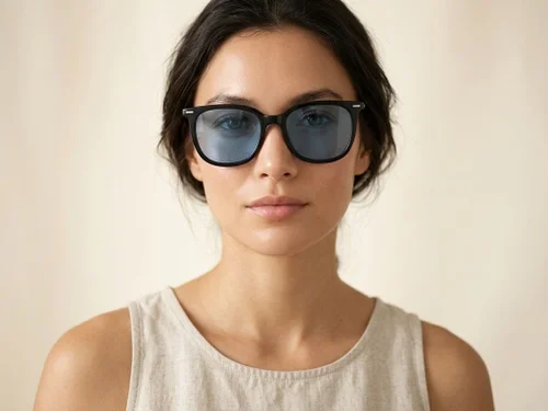 Lunettes de soleil intelligentes électrochromes AG11 bleues TR90 avec IA #BS1223-0002