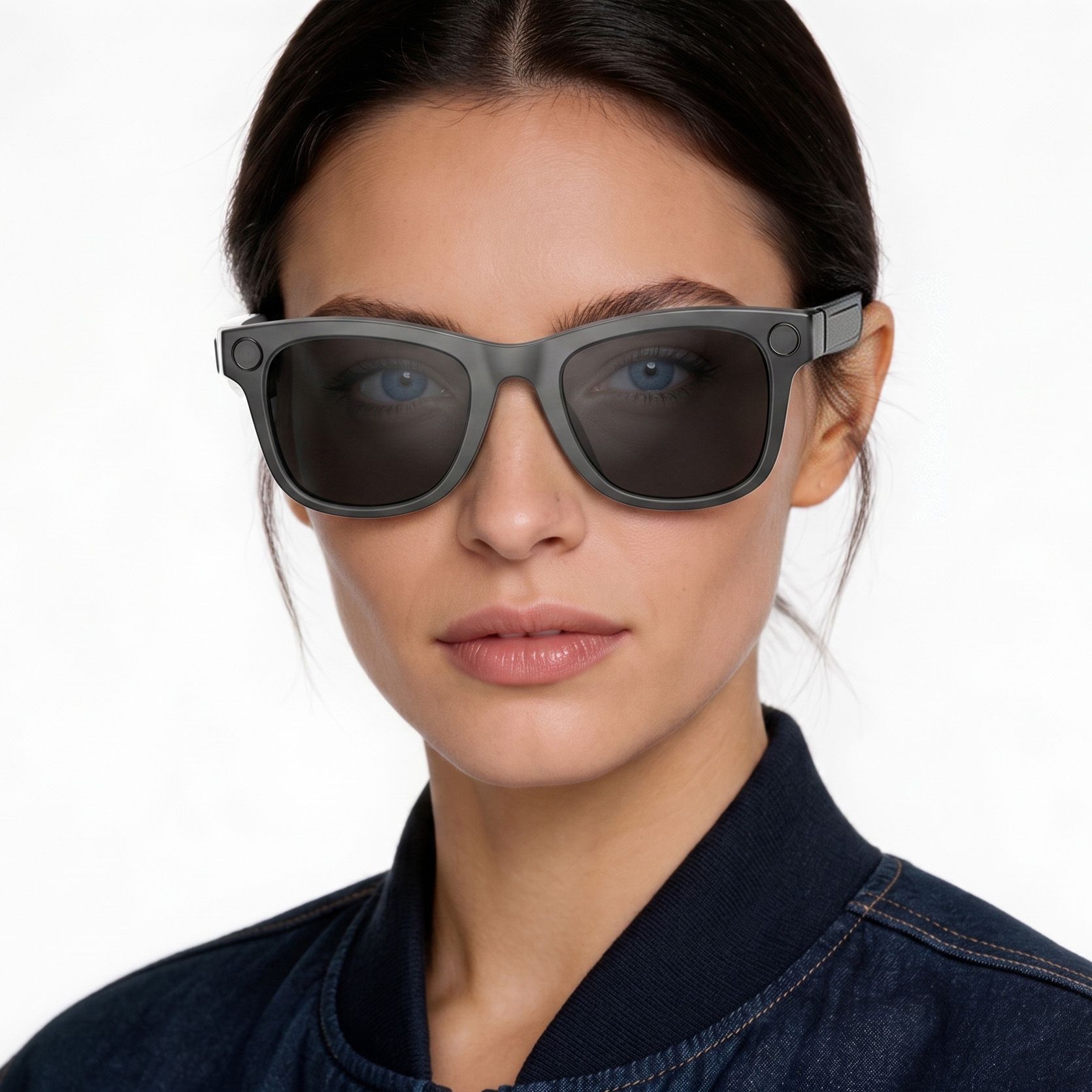 Gafas de sol inteligentes AG18 TR90 negras con IA #BS1223-0005