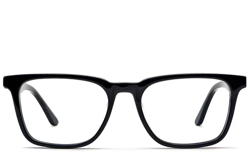 Lunettes rectangulaires en acétate noir #BS1224-0007