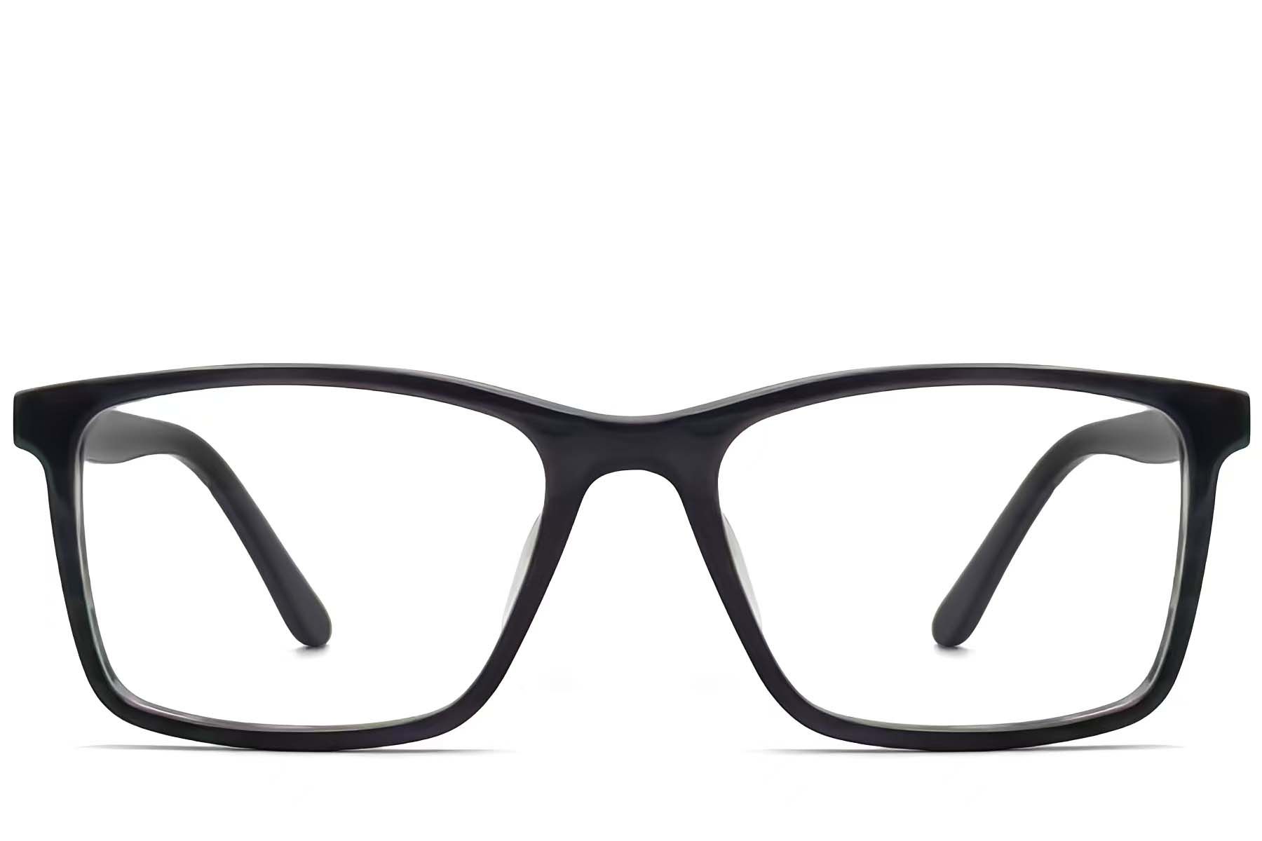 Rectangular Black Acetate Glasses #BS1224-0008