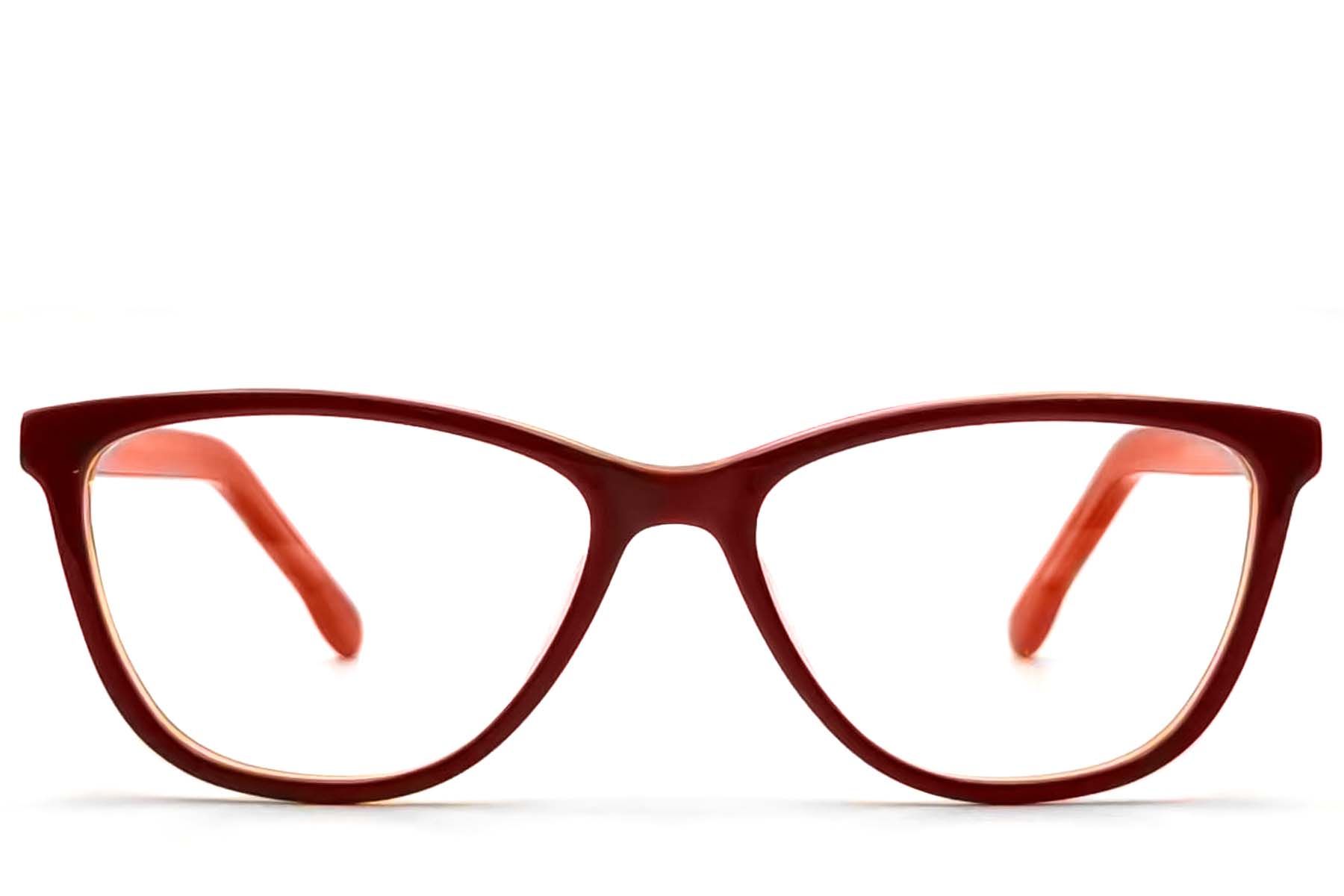 Occhiali in acetato rosso farfalla #BS1224-0010