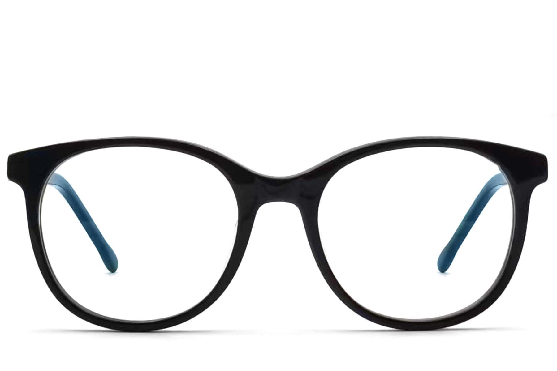 Oval Black Acetate Glasses #BS1224-0011