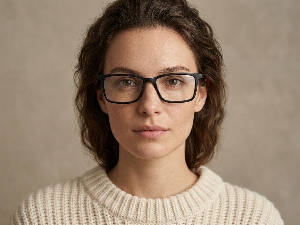 Rectangular Black Acetate Glasses #BS1224-0013