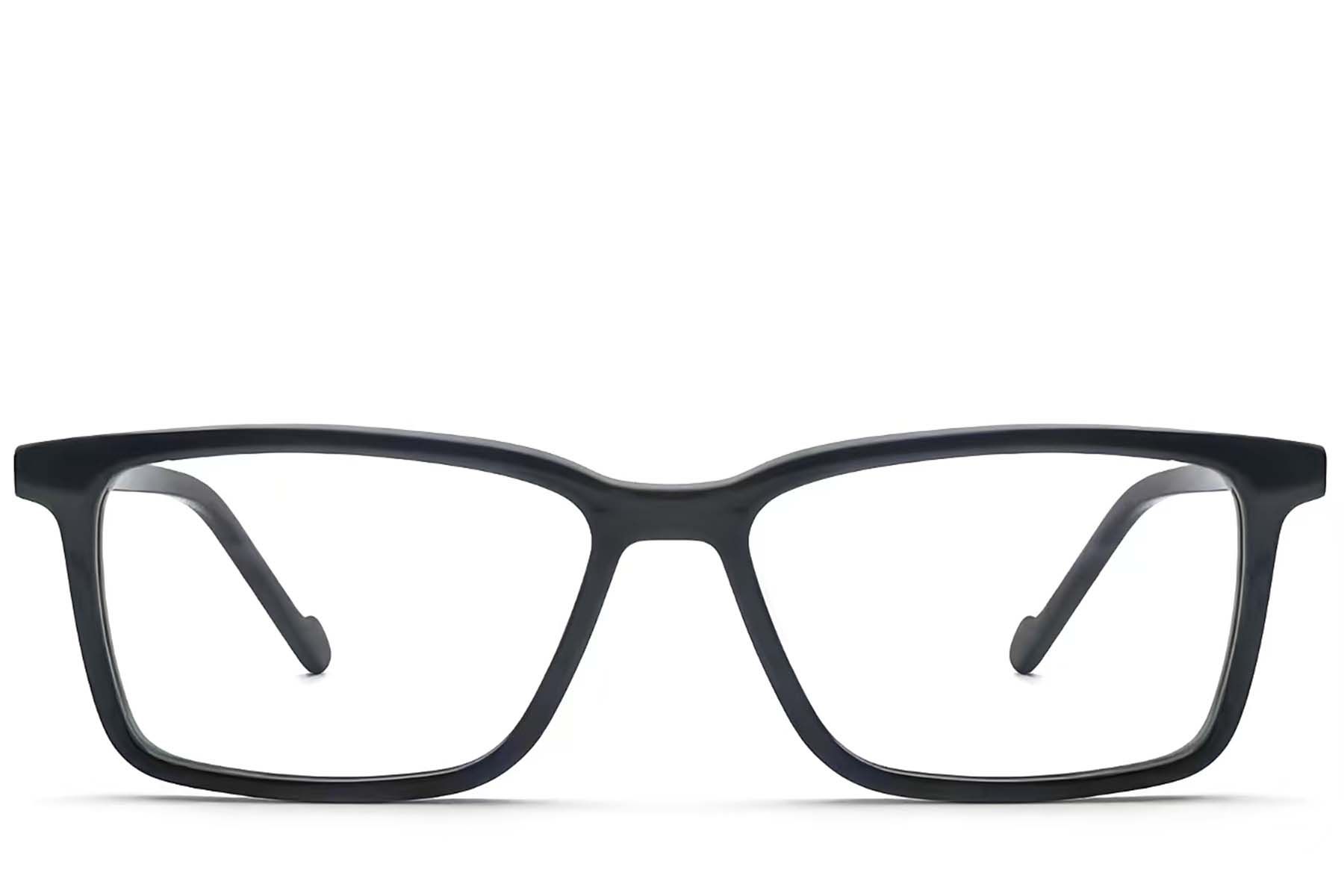 Rectangular Black Acetate Glasses #BS1224-0013