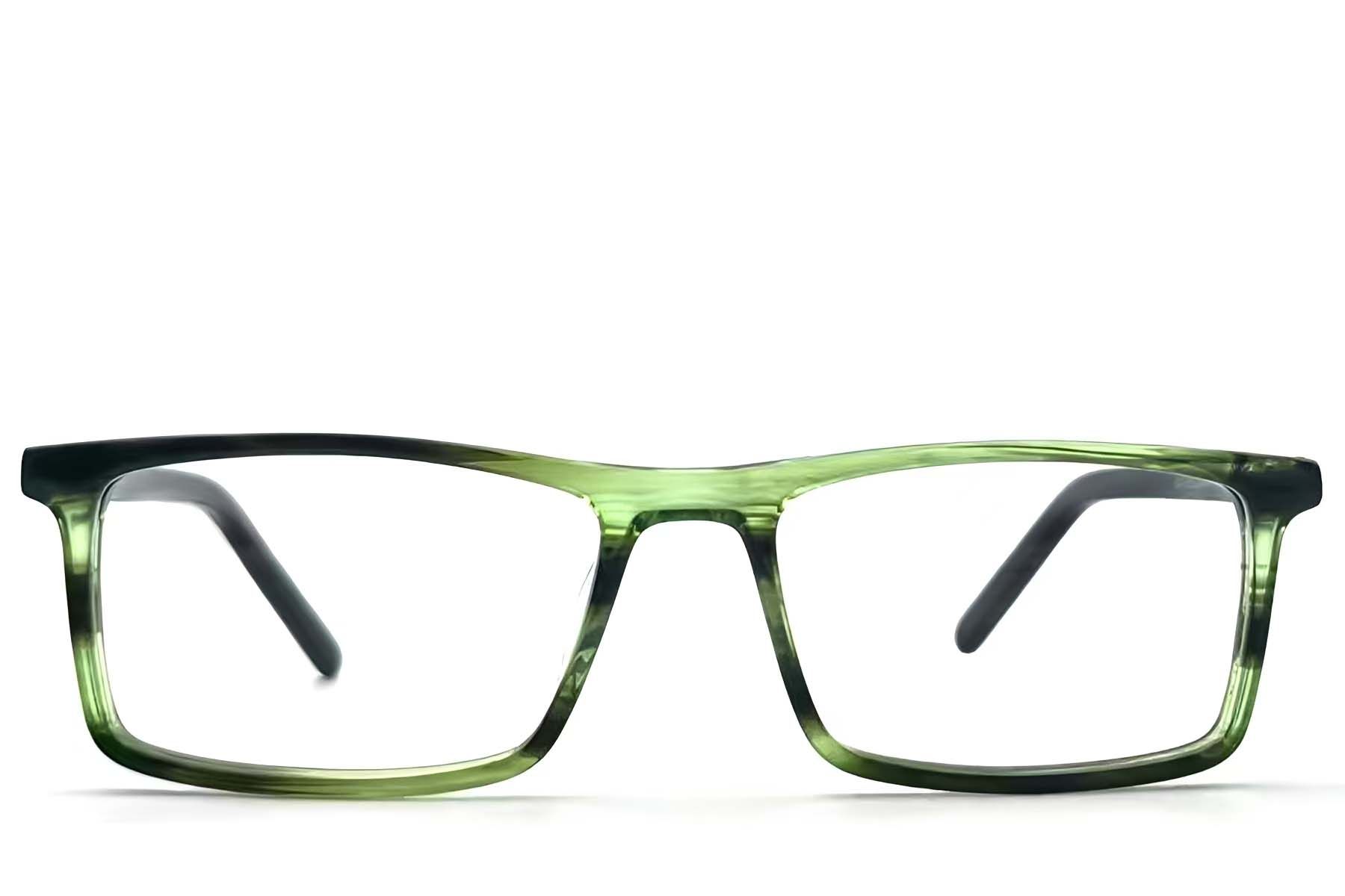 Verres rectangulaires en acétate vert #BS1224-0016