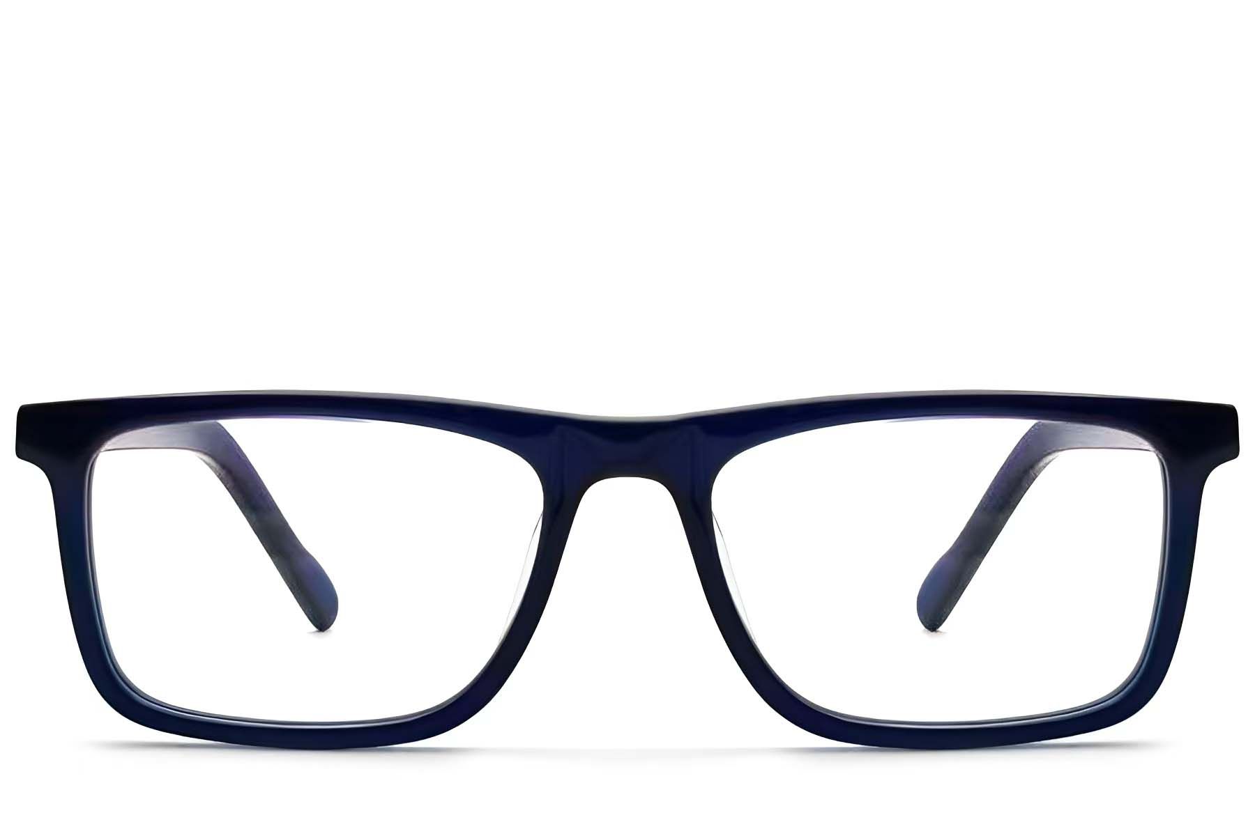 Rectangular Blue Acetate Glasses #BS1224-0018