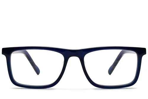 Lunettes rectangulaires en acétate bleu #BS1224-0018