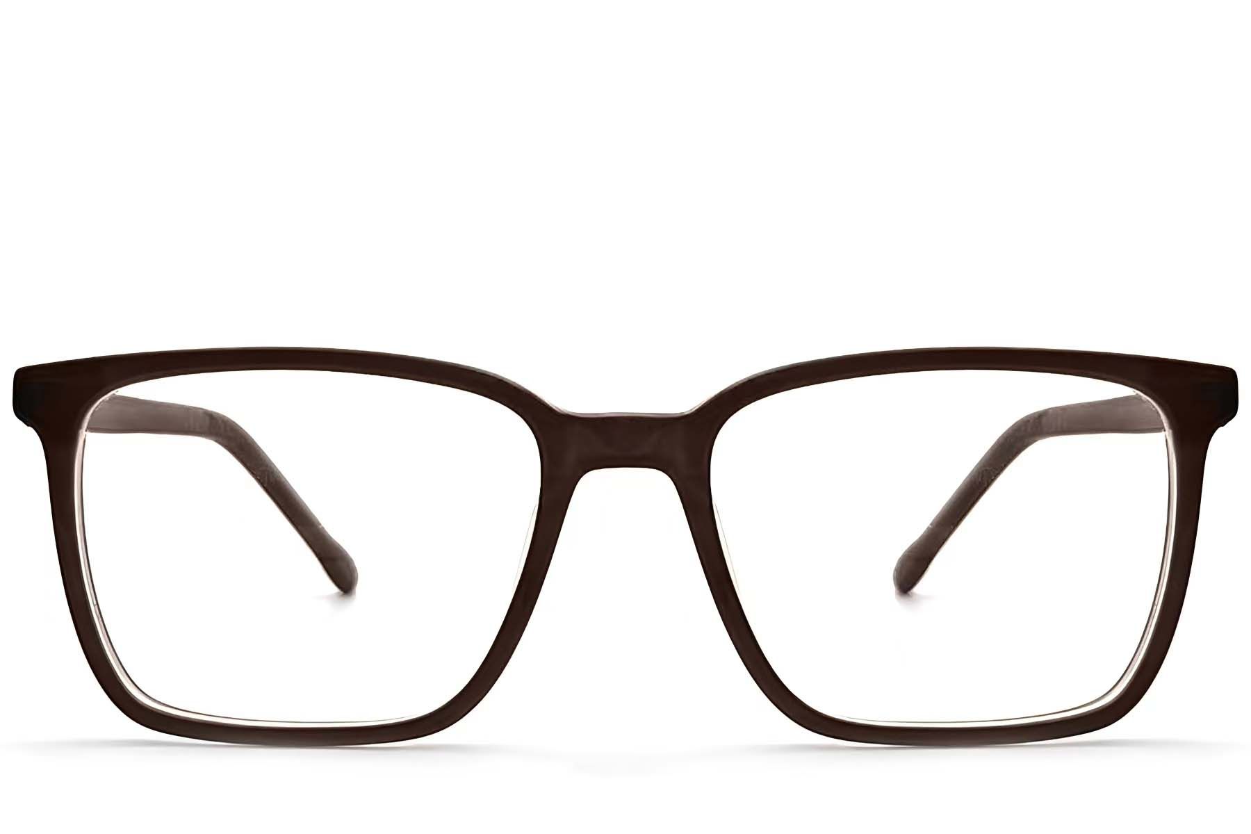 Rectangular Brown Acetate Glasses #BS1224-0020