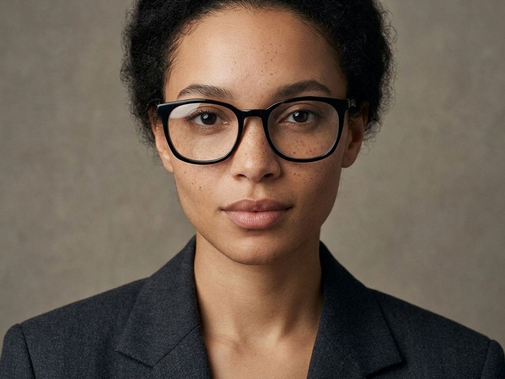 Oval Black Acetate Glasses #BS1224-0021