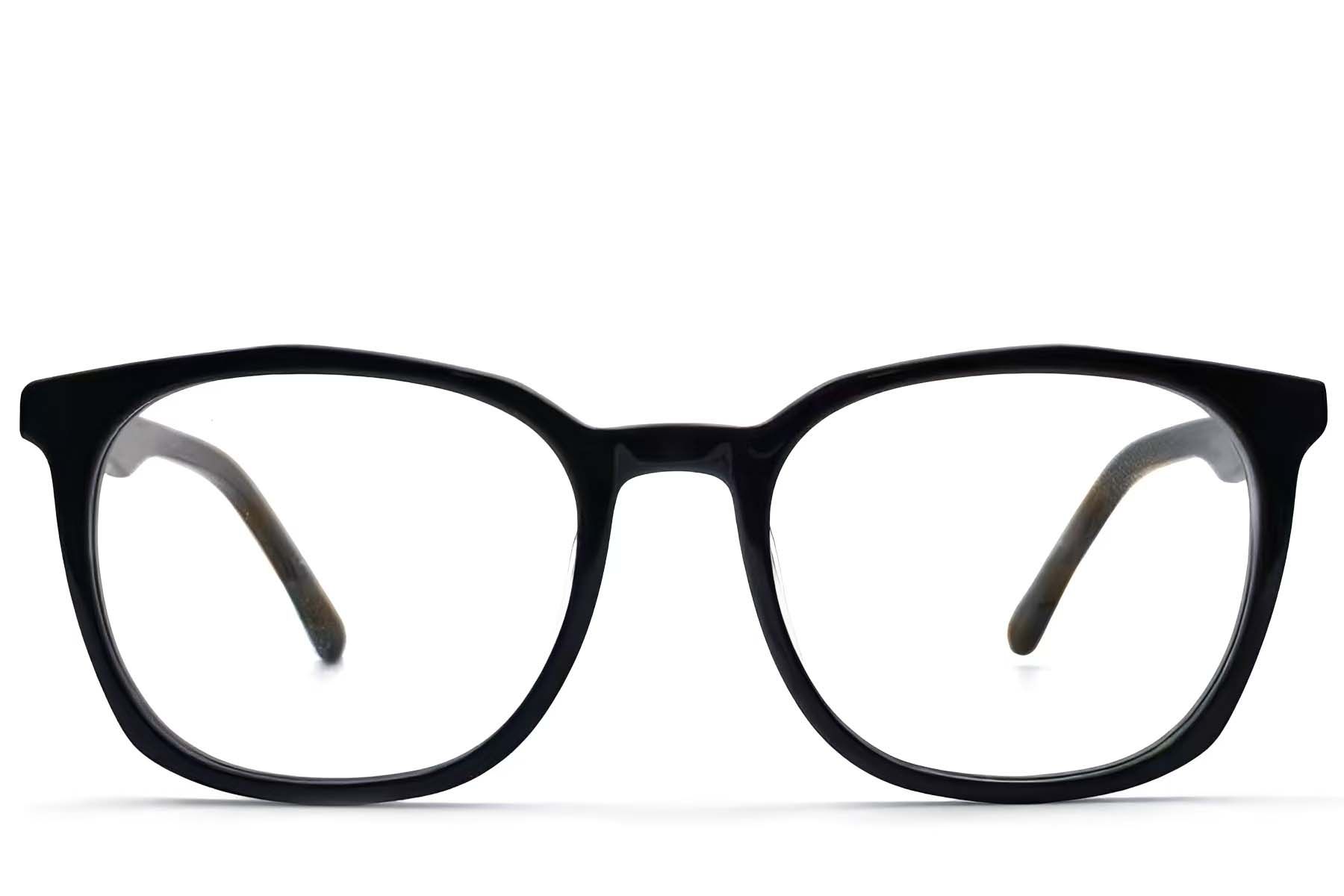 Oval Black Acetate Glasses #BS1224-0021