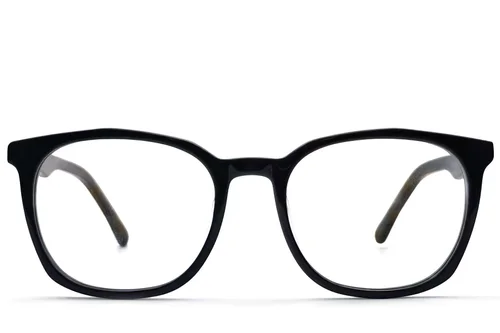 Lunettes ovales en acétate noir #BS1224-0021