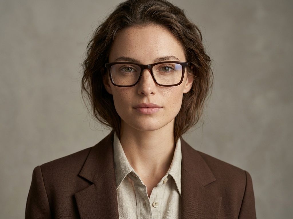 Rectangular Brown Acetate Glasses #BS1224-0022