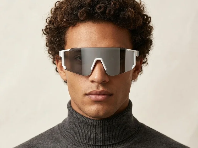 QY Pro1 Irregular Silver Plastic Smart Sport Sunglasses #BS1611-0001